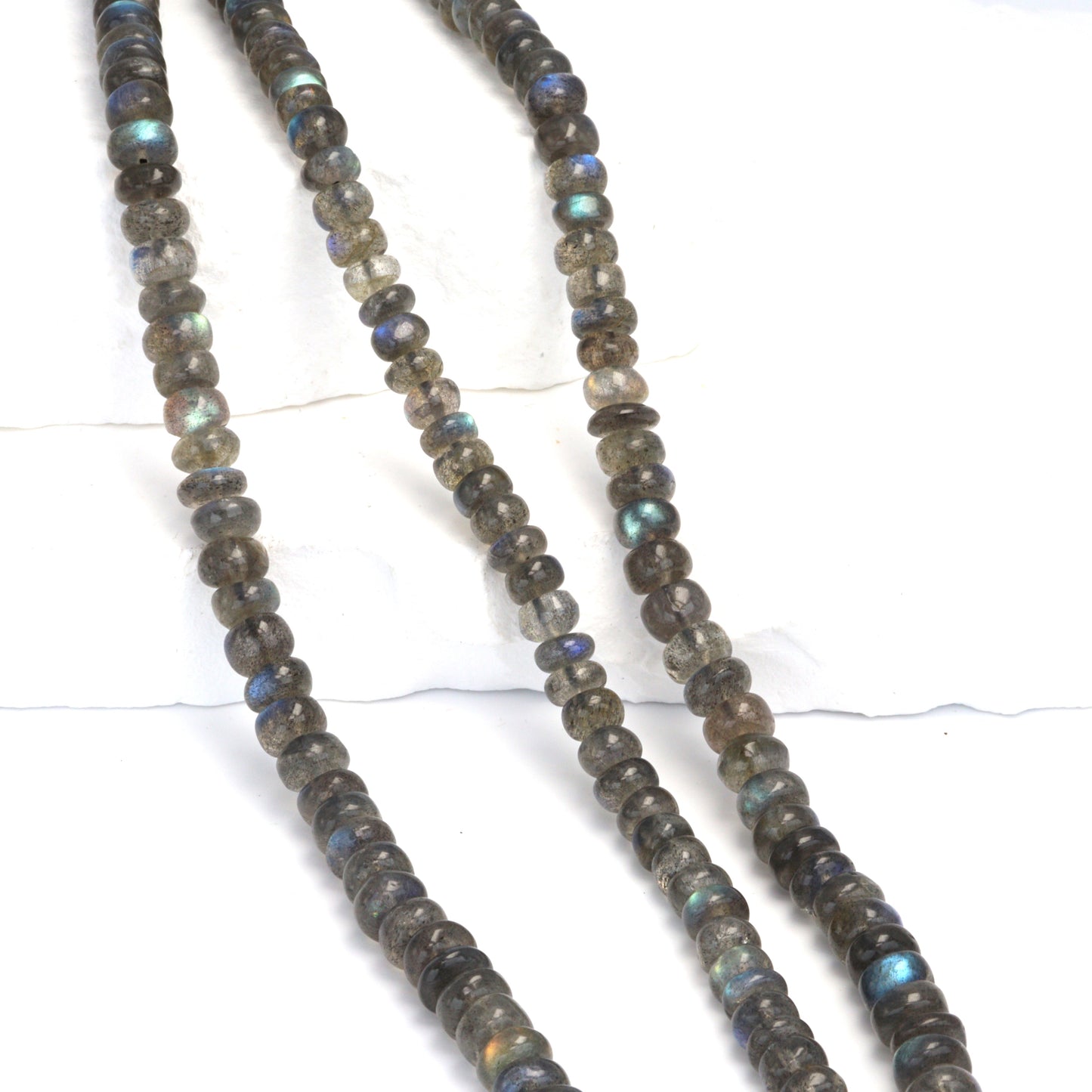 Blue Labradorite 6mm Smooth Rondelles Bead Strand