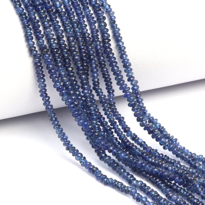 Cornflower Blue Sapphire 2mm Smooth Rondelles Bead Strand