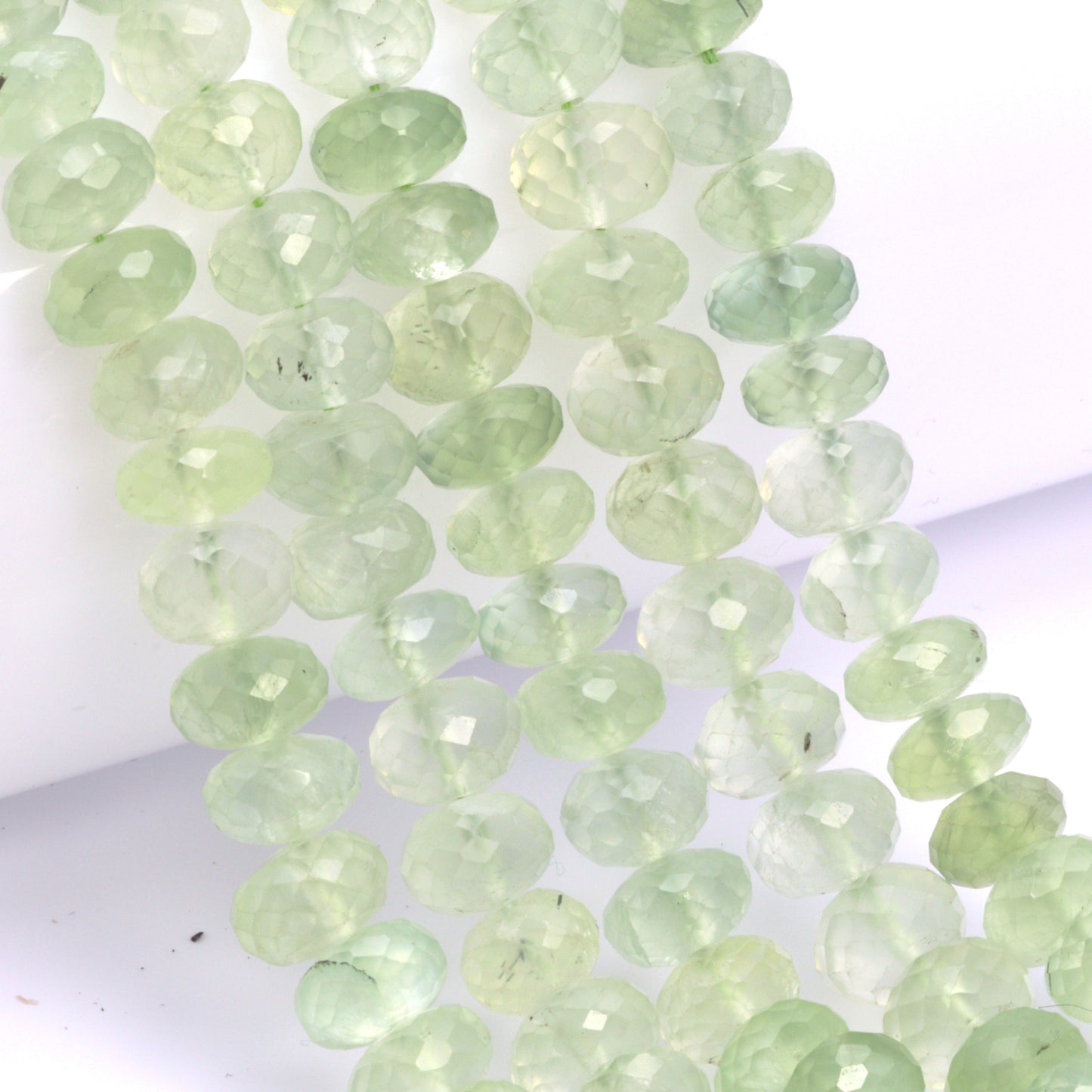 Green Prehnite 8mm Faceted Rondelles
