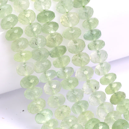 Green Prehnite 8mm Faceted Rondelles