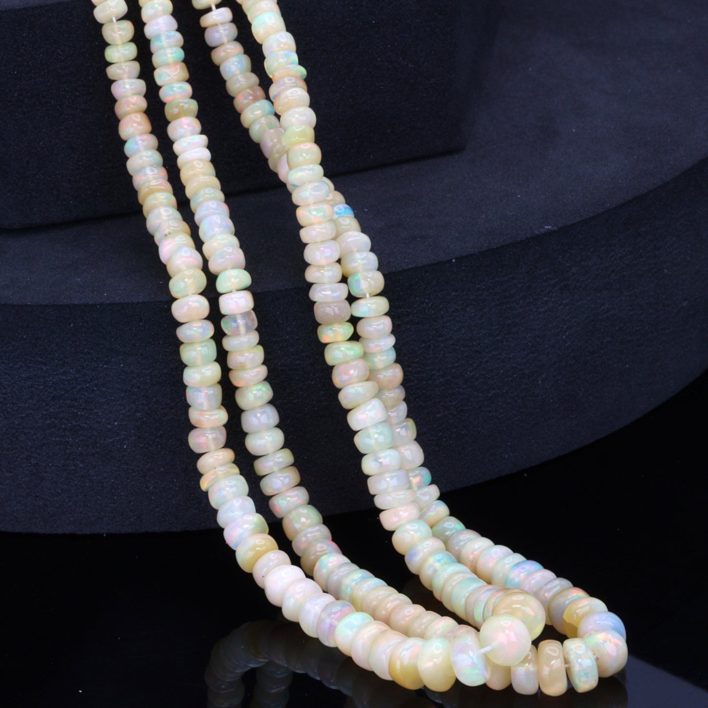 Yellow Ethiopian Opal 3mm Smooth Rondelles