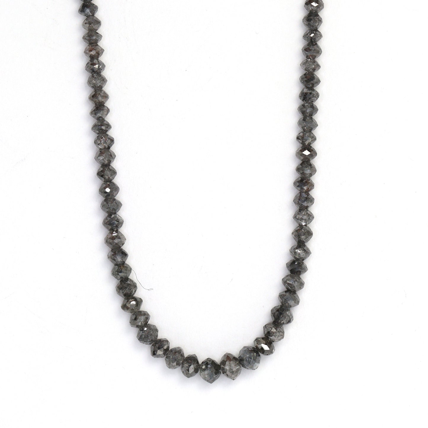 Gray Diamond 3mm - 4.5mm Hand Faceted Rondelles Bead Strand