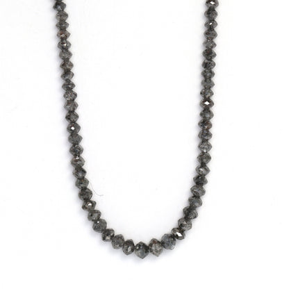 Gray Diamond 3mm - 4.5mm Hand Faceted Rondelles Bead Strand