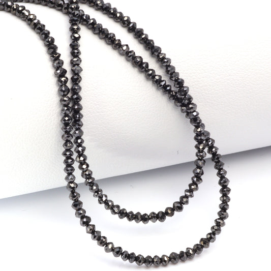 Black Diamond 2.5mm Faceted Rondelles