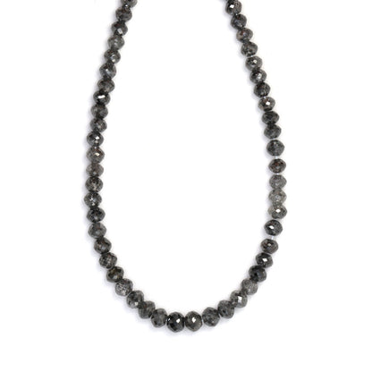 Gray Diamond 2.5mm - 4mm Hand Faceted Rondelles Bead Strand