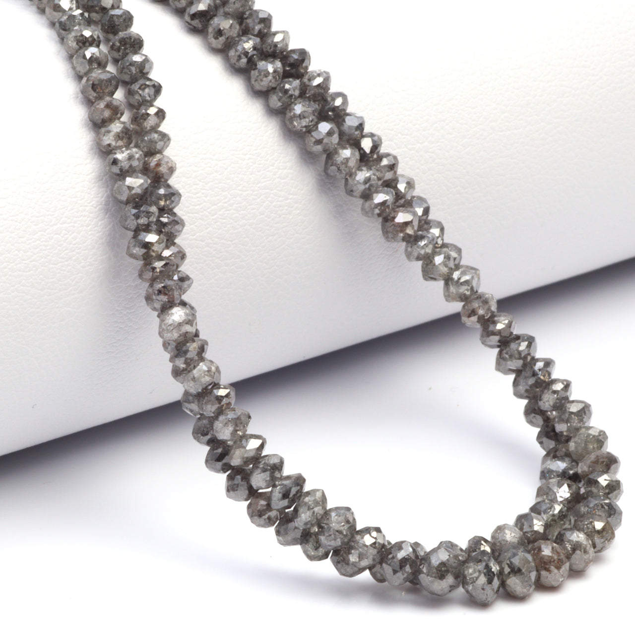 Gray Diamond 3mm Faceted Rondelles