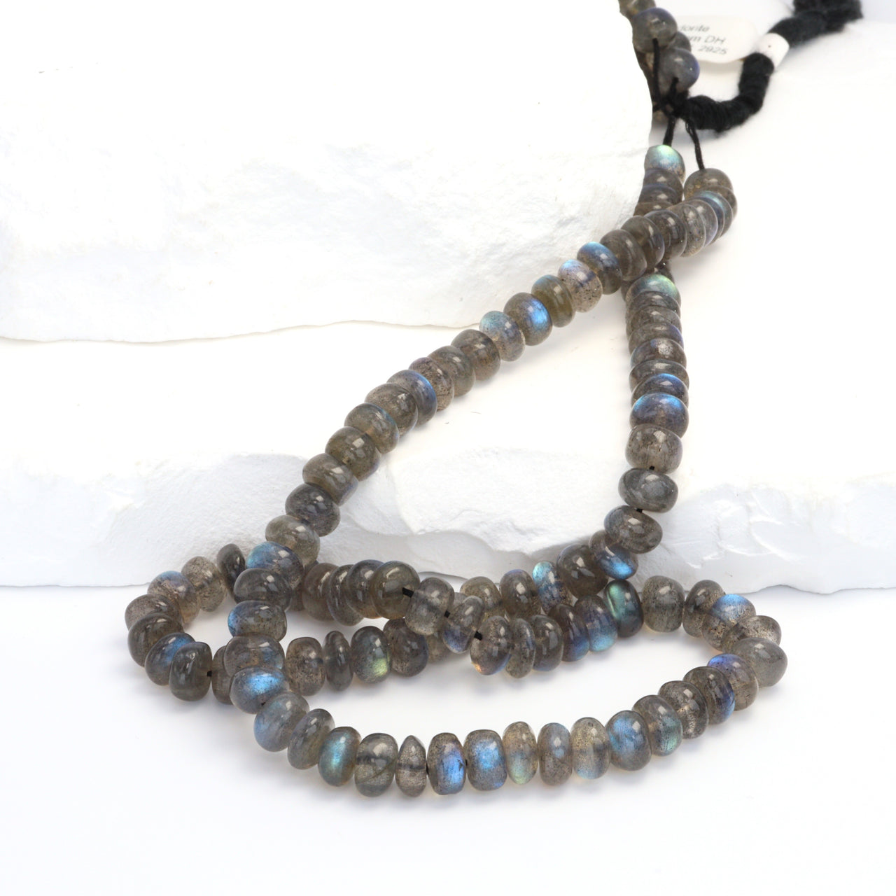 AA Blue Labradorite 7mm Smooth Rondelles Bead Strand