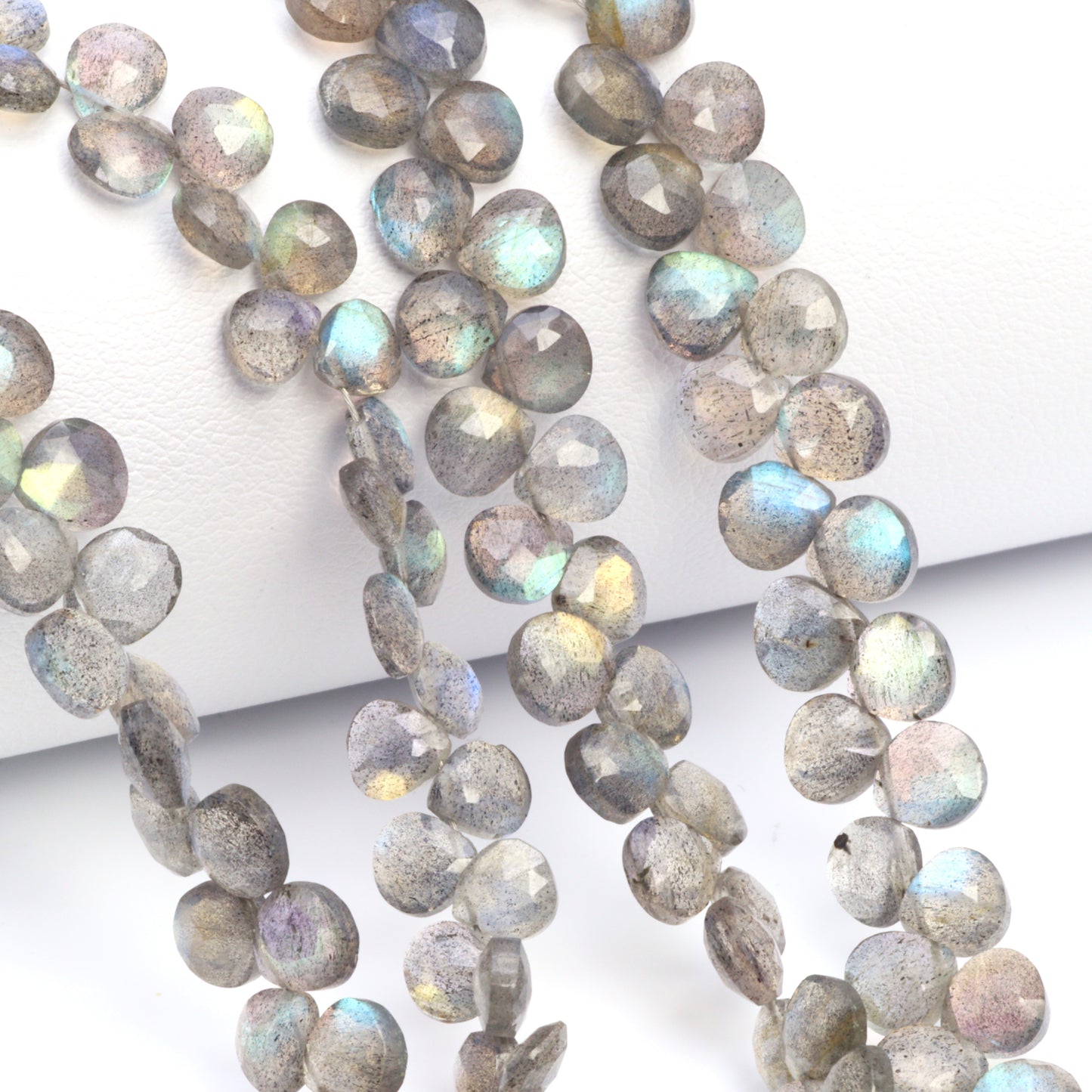 Blue Labradorite 5mm Faceted Heart Shaped Briolettes