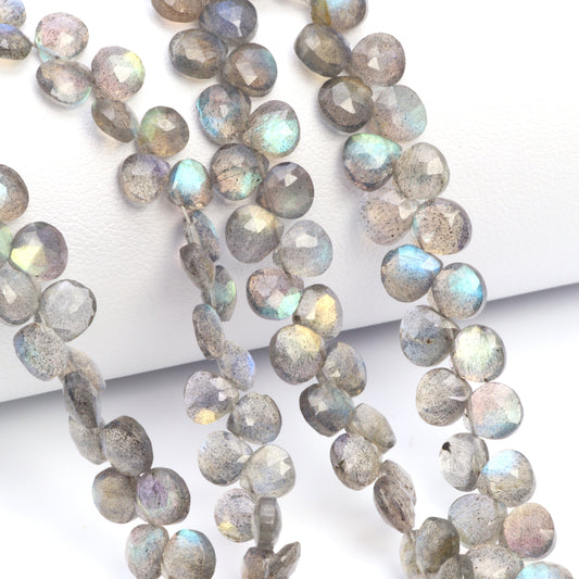 Blue Labradorite 5mm Faceted Heart Shaped Briolettes