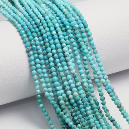 Ombre Natural Blue Turquoise 2.5mm Faceted Rondelles Bead Strand