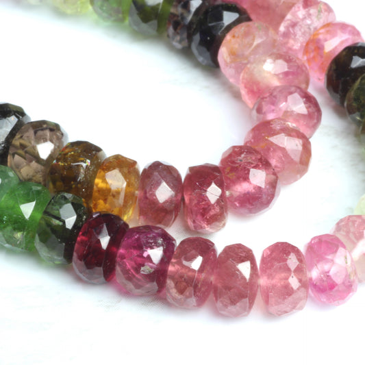 Watermelon Tourmaline 6mm Faceted Rondelles