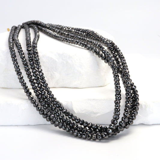 Black Diamond 3.5mm Faceted Rondelles