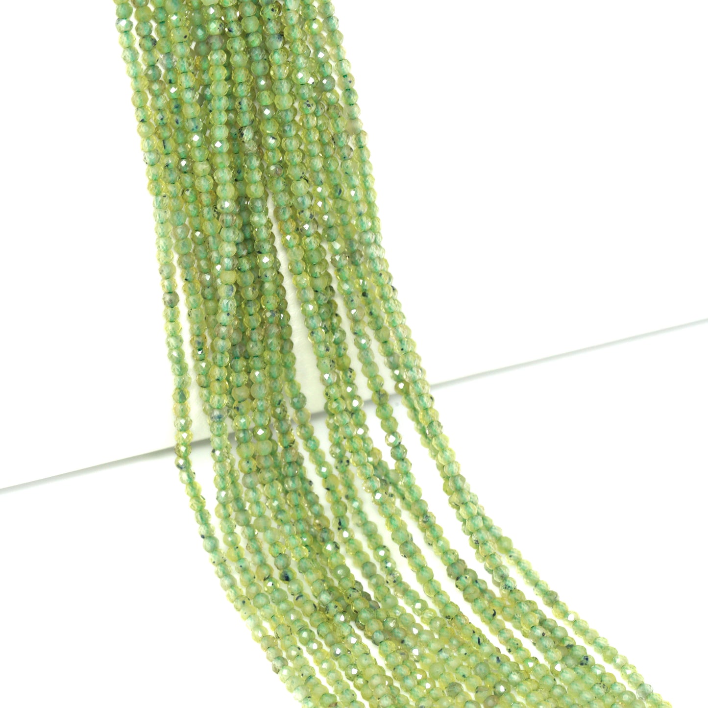 Green Sapphire 2mm Faceted Rounds Bead Strand
