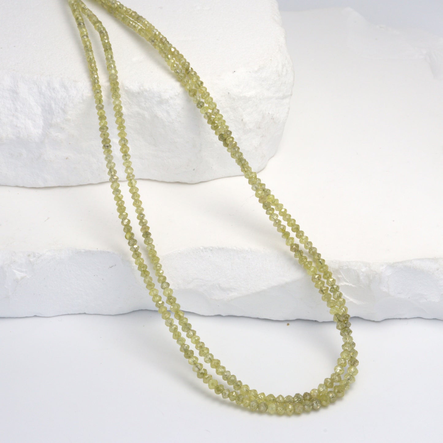 Champagne Diamond 2mm - 2.8mm Hand Faceted Rondelles Bead Strand