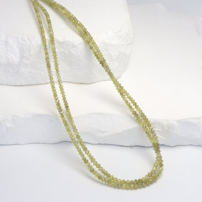 Champagne Diamond 2mm - 2.8mm Hand Faceted Rondelles Bead Strand