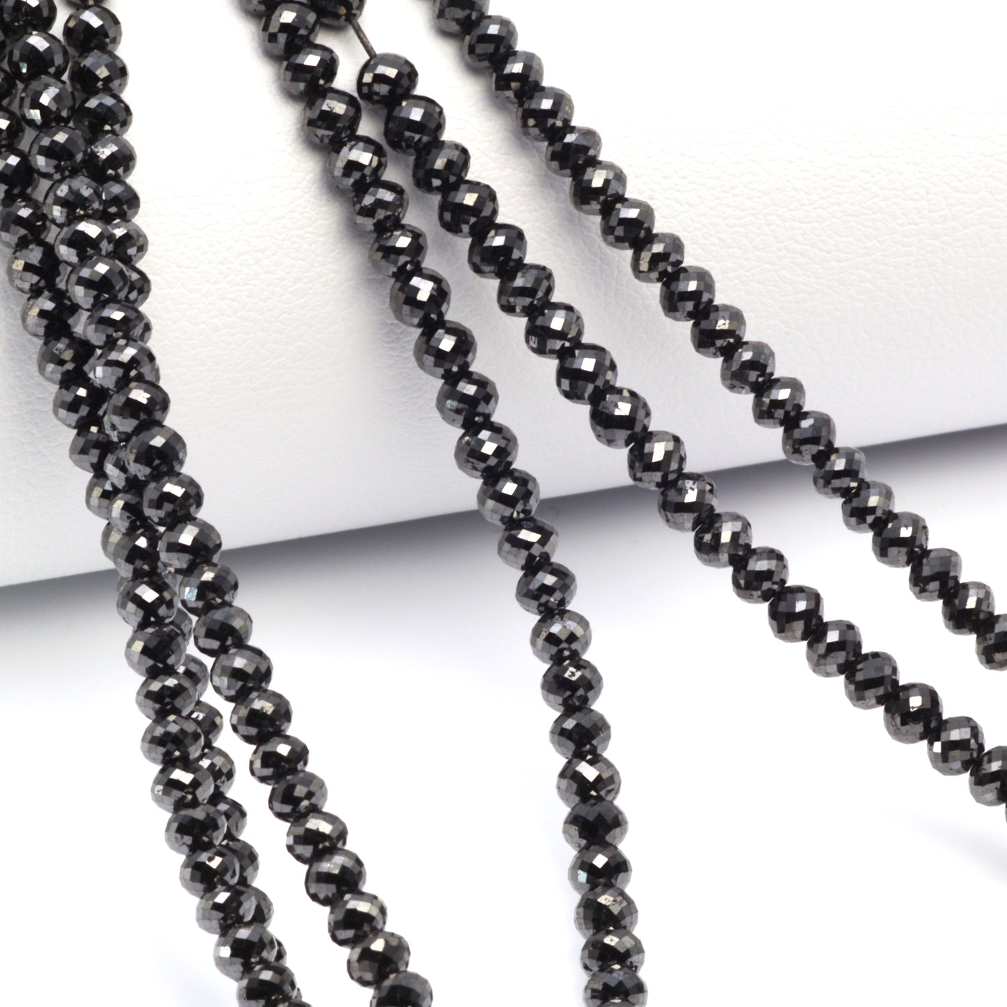 Black Diamond 3mm Faceted Rondelles