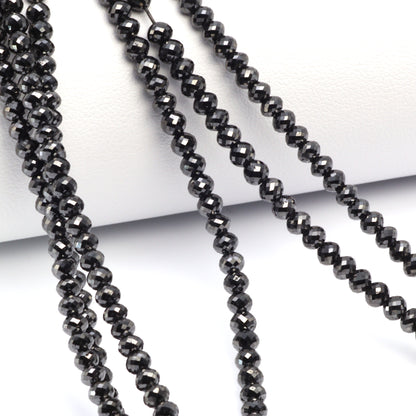 Black Diamond 3mm Faceted Rondelles