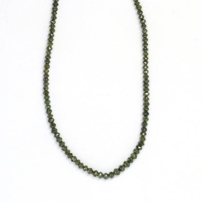 Green Diamond 1.9mm - 2.4mm Hand Faceted Rondelles Bead Strand