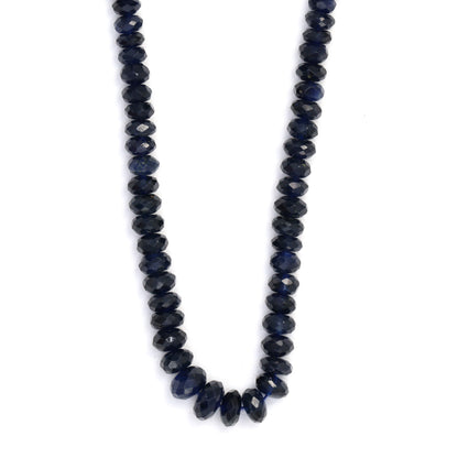 Navy Blue Sapphire 4mm - 5.5mm Hand Faceted Rondelles Bead Strand