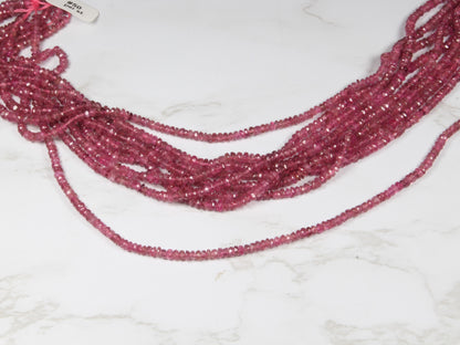 Pink Tourmaline 3.5mm Faceted Rondelles