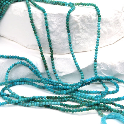 Ombre Natural Blue Turquoise 2mm Smooth Rounds