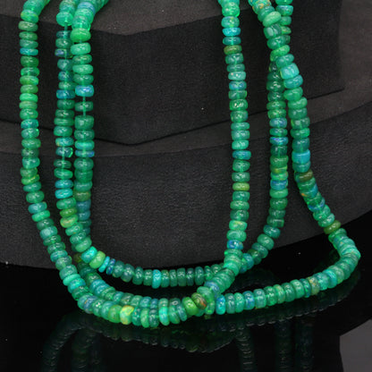 Green Ethiopian Opal 4.5mm Smooth Rondelles Bead Strand