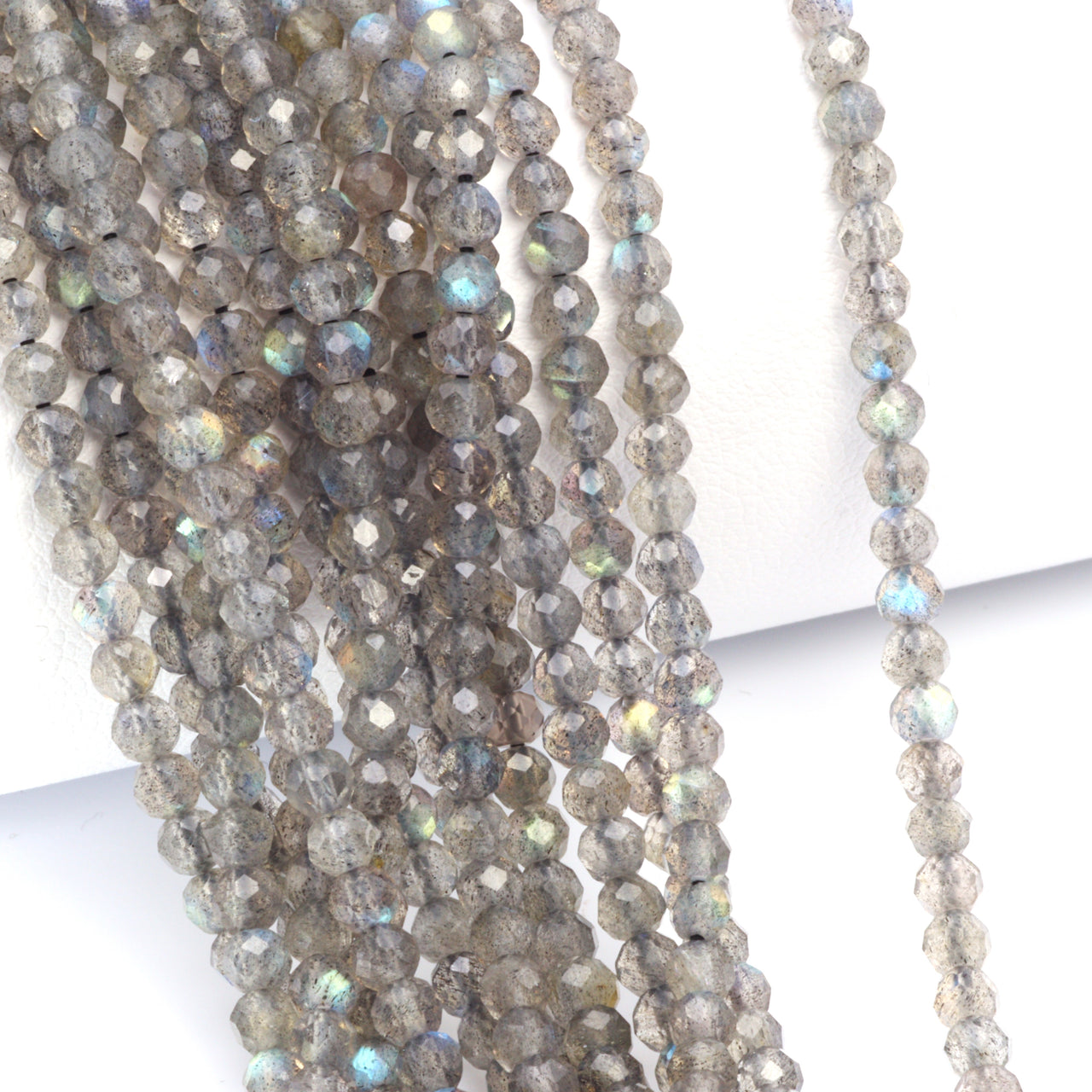 Blue Labradorite 3.5mm Faceted Rondelles Bead Strand