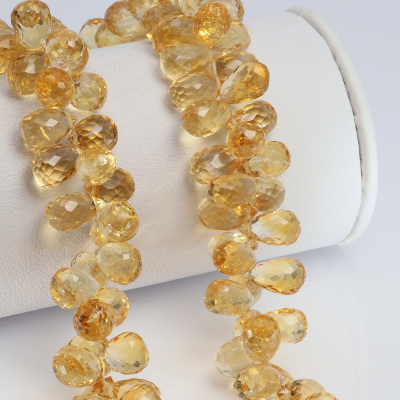 Yellow Citrine 9x6mm Faceted Teardrop Briolettes