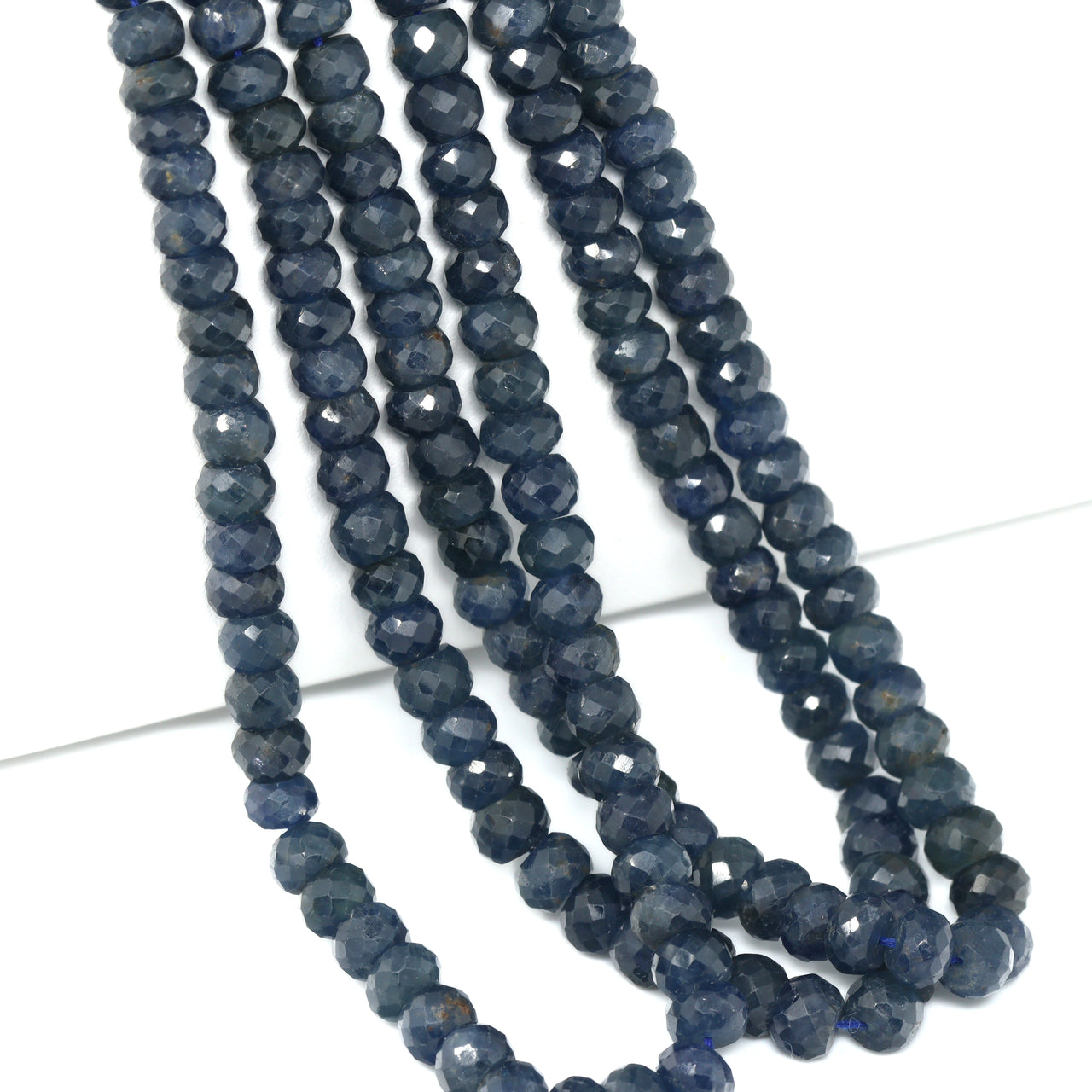 Blue Sapphire 5mm Faceted Rondelles Bead Strand