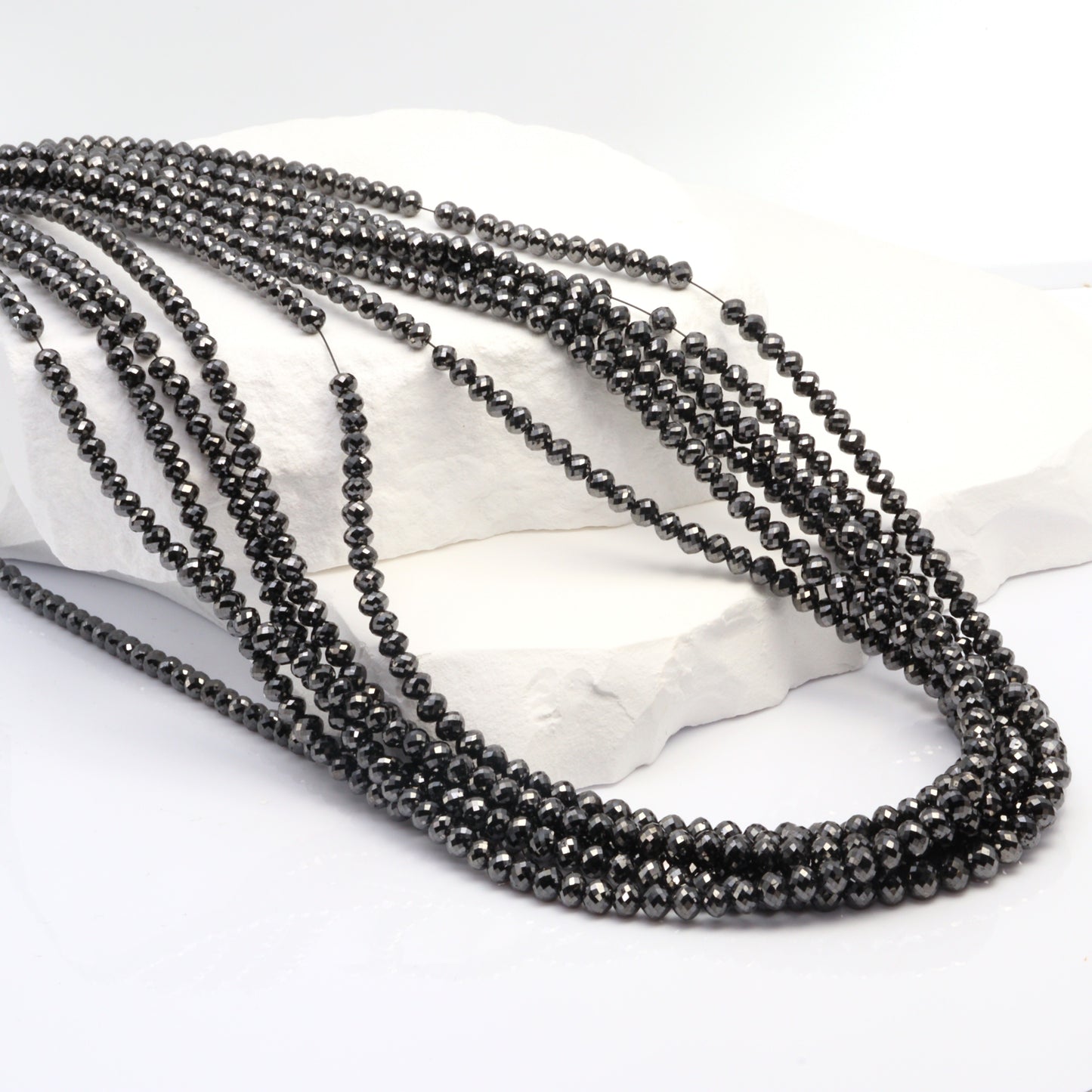 Black Diamond 3.25mm Faceted Rondelles