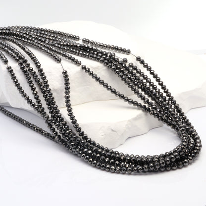 Black Diamond 3.25mm Faceted Rondelles