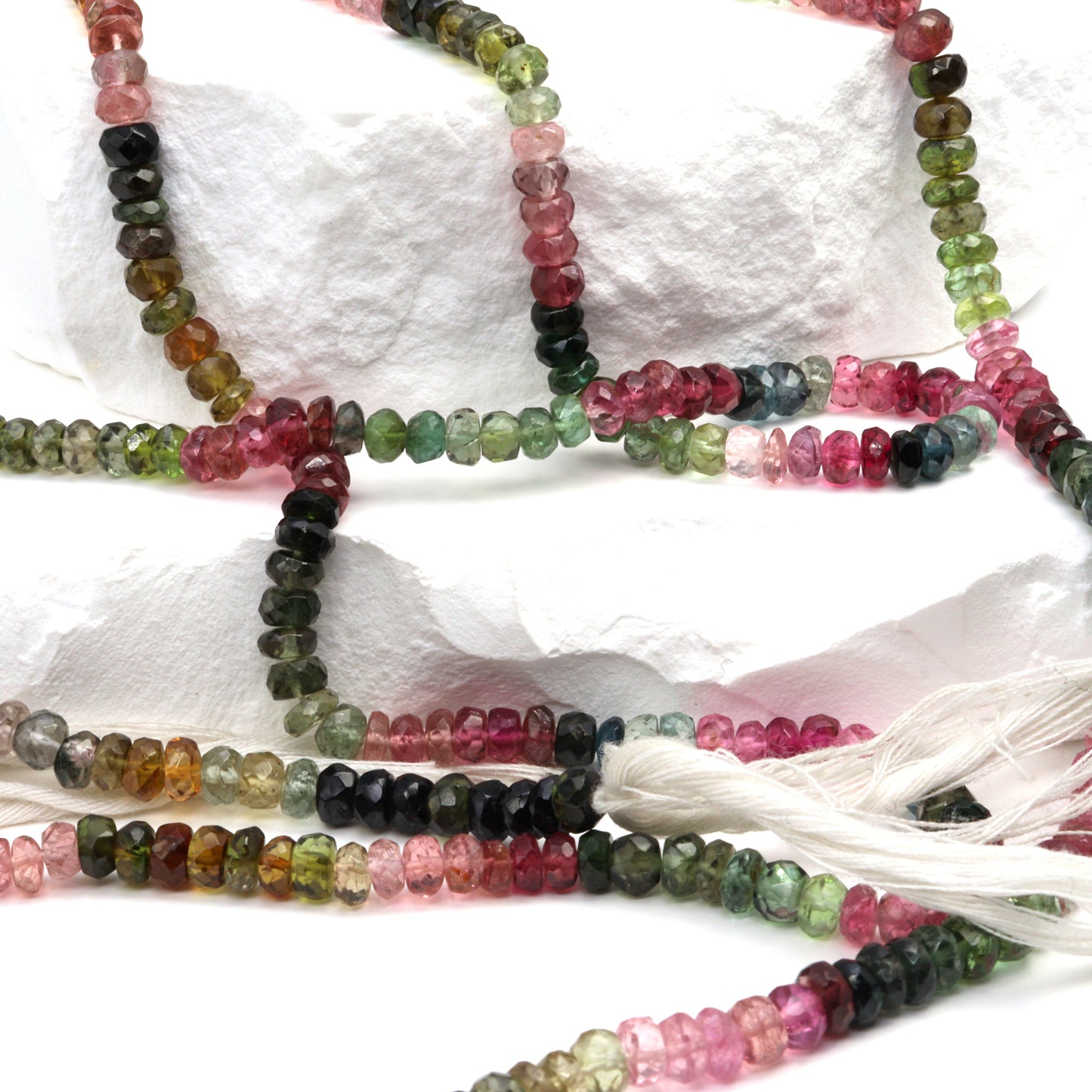 Watermelon Tourmaline 4mm Faceted Rondelles