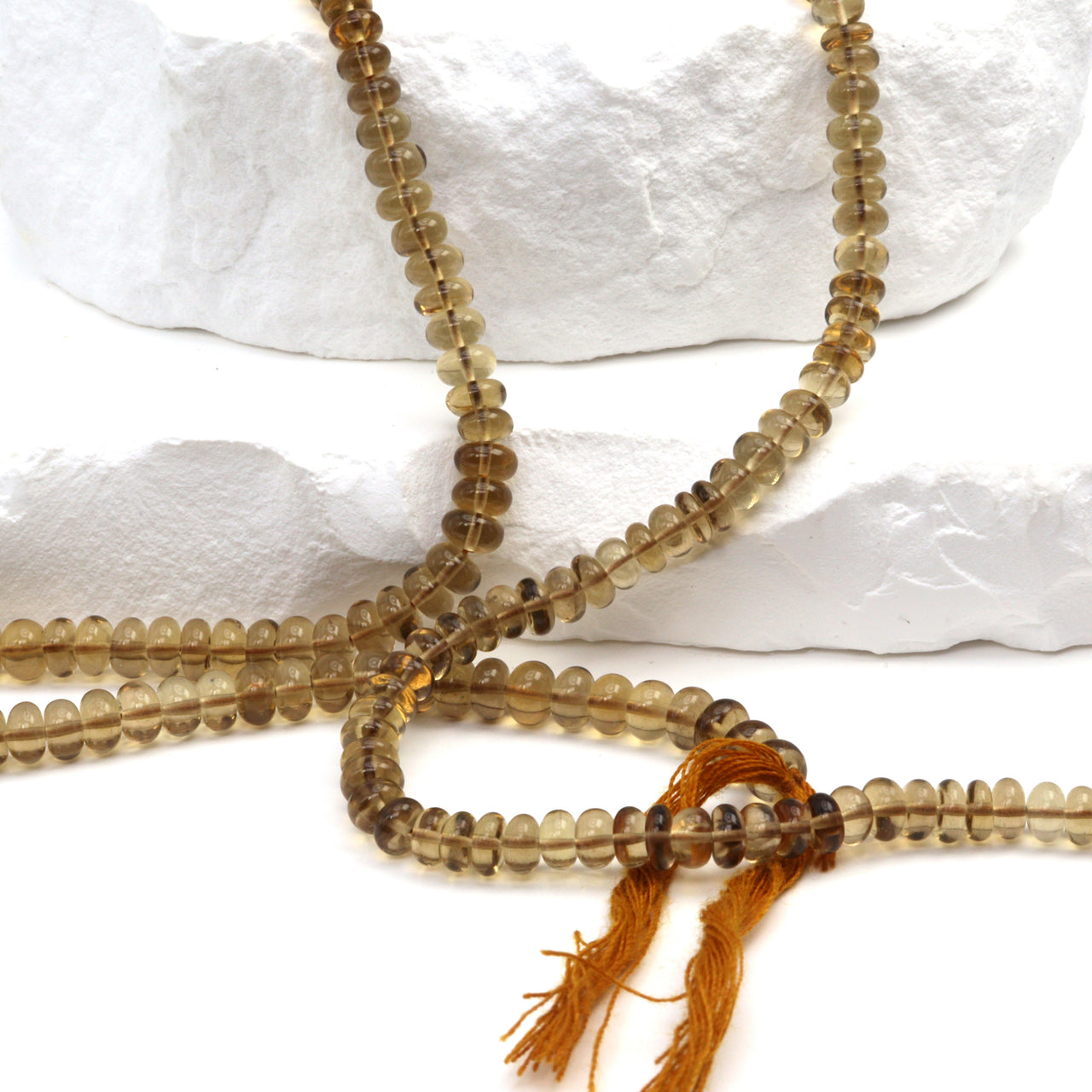 Light Brown Whiskey Quartz 4mm Smooth Rondelles Bead Strand