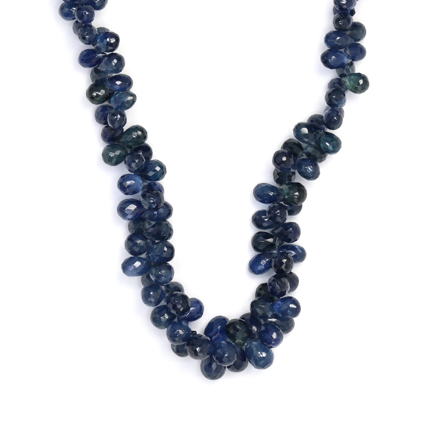 Navy Blue Sapphire 5x3mm - 6x4mm Faceted Teardrop Briolettes Bead Strand
