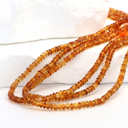 Orange Madeira Citrine 3mm Smooth Rondelles