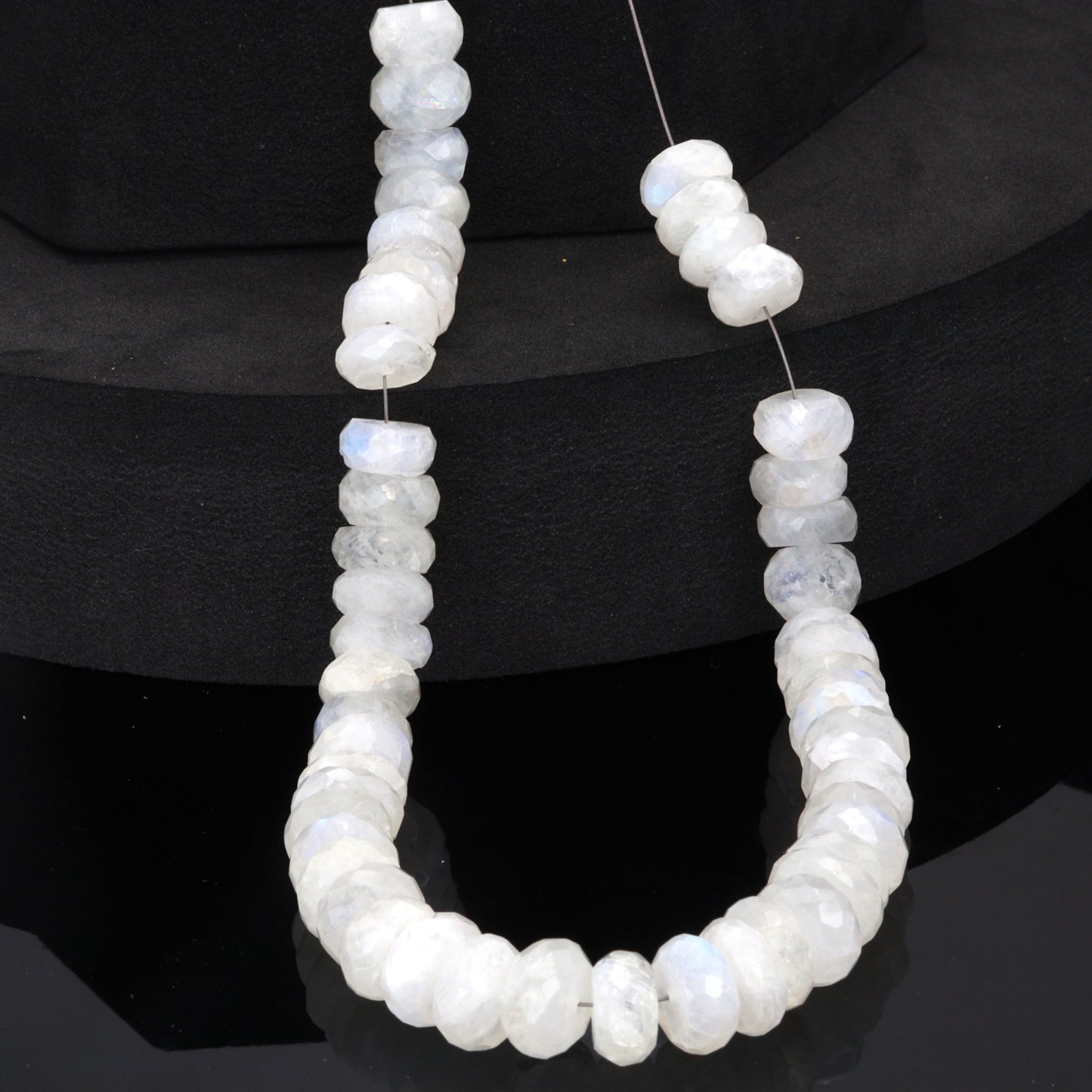 Rainbow Moonstone 9mm Faceted Rondelles Bead Strand