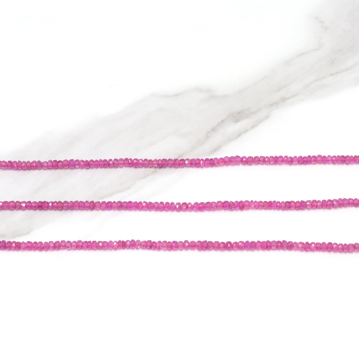 Pink Sapphire 2.5mm Faceted Rondelles