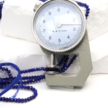 Royal Blue Lapis Lazuli 2.5mm Faceted Rondelles Bead Strand
