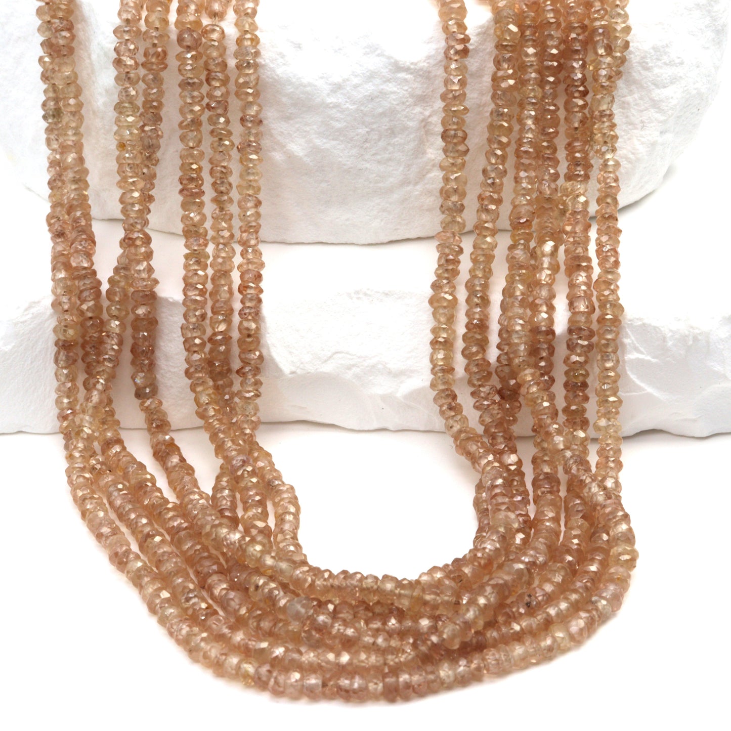 Natural Brown Zircon 3mm Faceted Rondelles