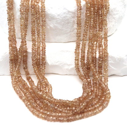 Natural Brown Zircon 3mm Faceted Rondelles