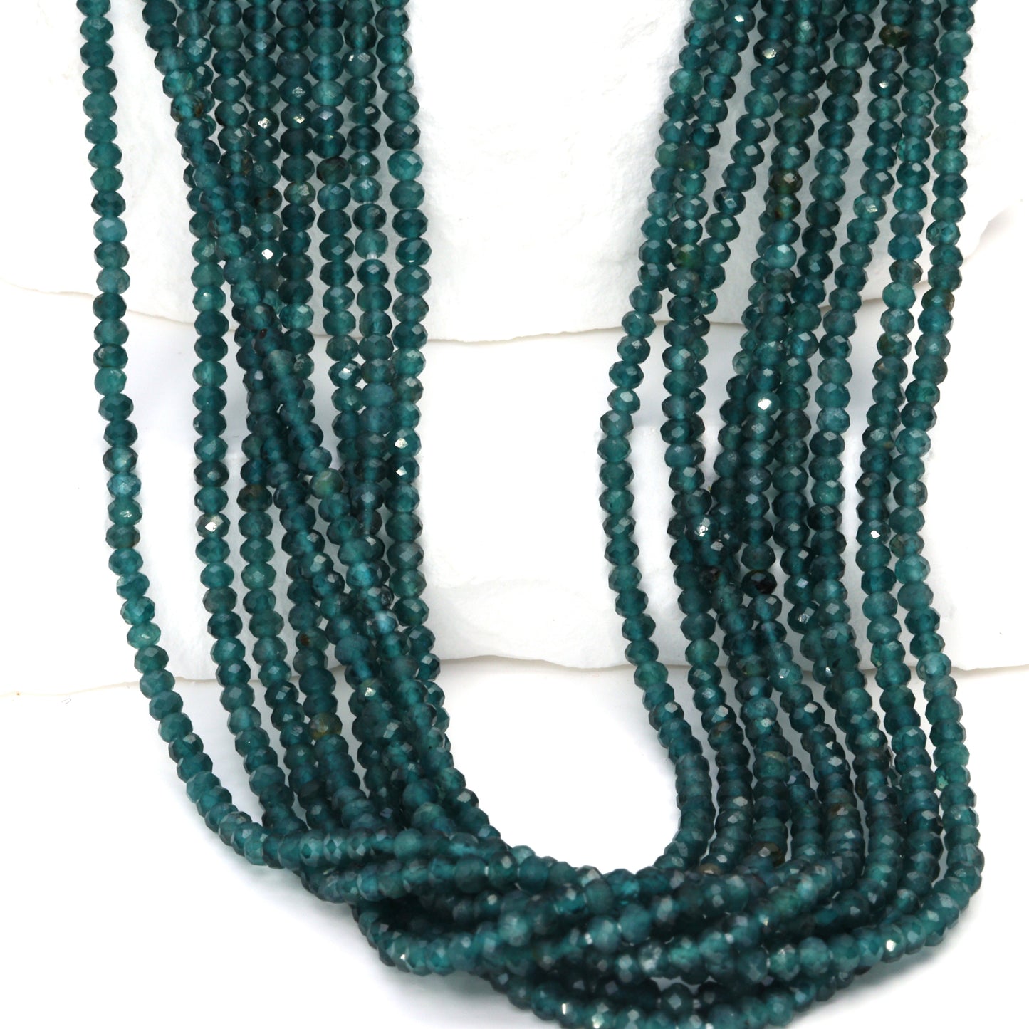 Blue-Green Grandiderite 2.5mm Faceted Rondelles