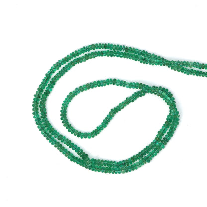 Green Emerald 2mm - 2.5mm Smooth Rondelles Bead Strand