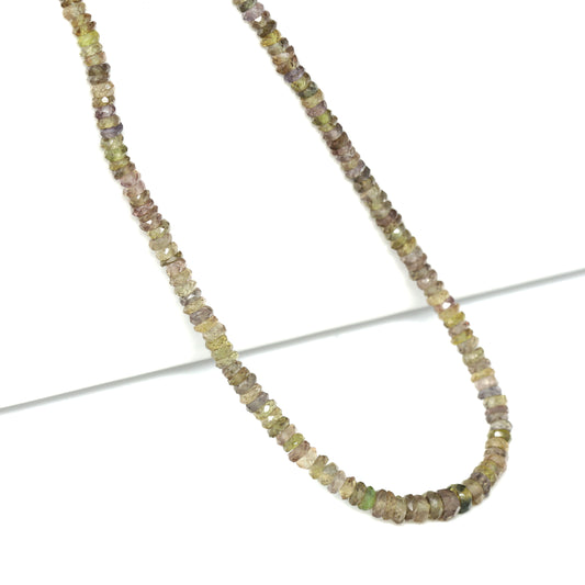 Brown Sapphire 3mm – 4mm Hand Faceted Rondelles Bead Strand