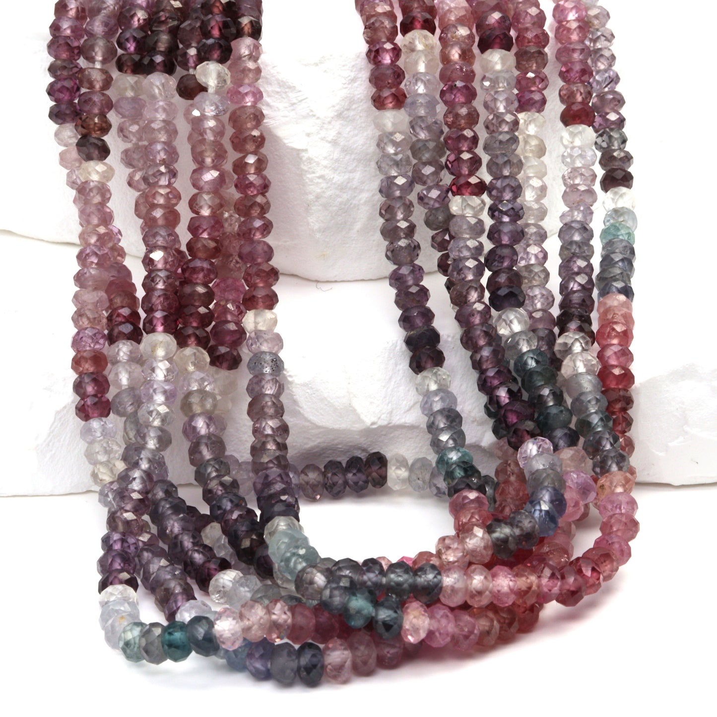 Multi Spinel 4mm Faceted Rondelles Bead Strand