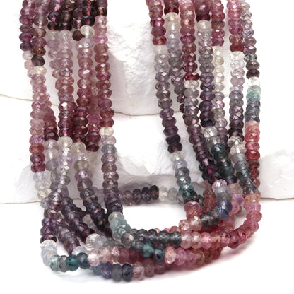 Multi Spinel 4mm Faceted Rondelles Bead Strand