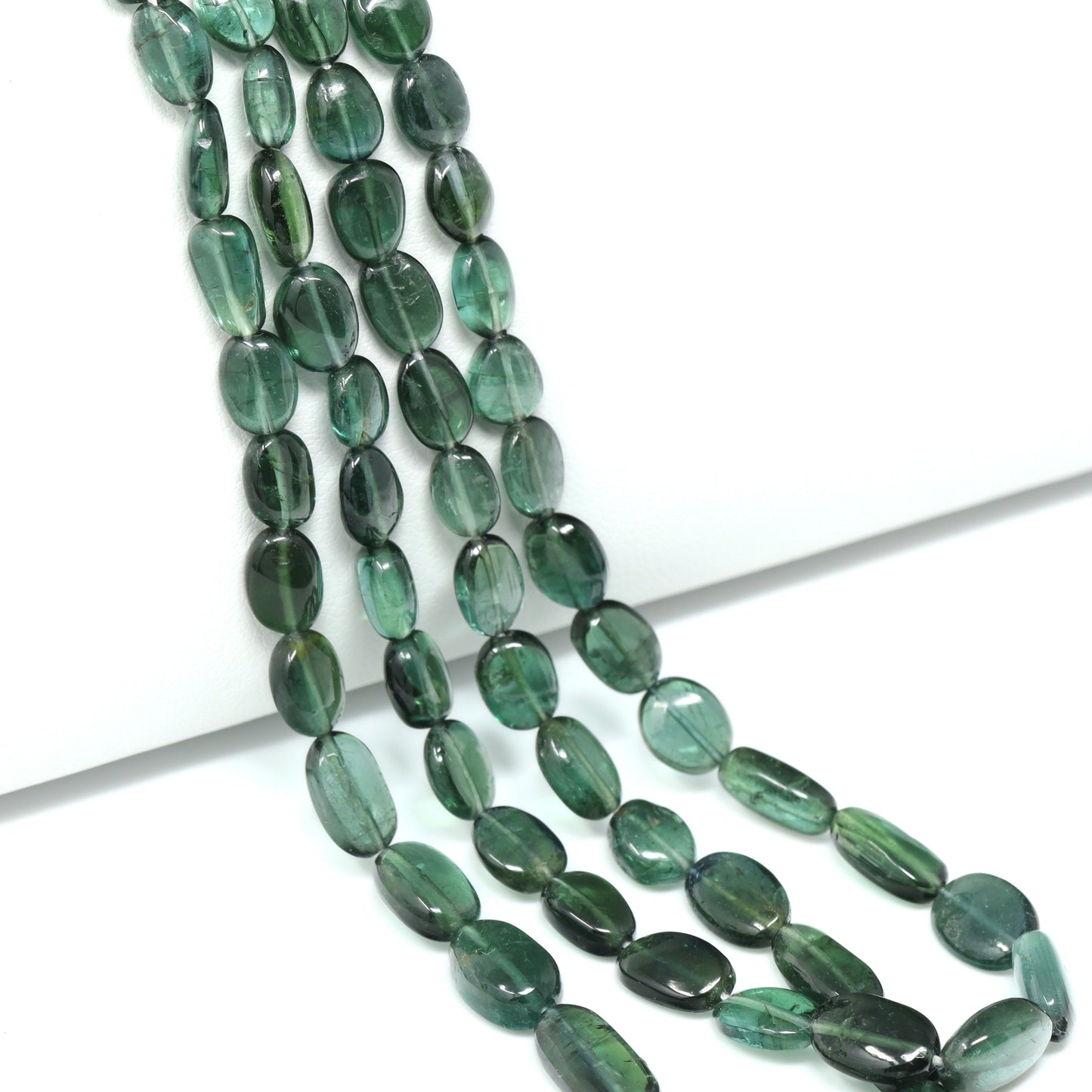 Blue Tourmaline 5x3mm – 7x5mm Smooth Ovals Bead Strand