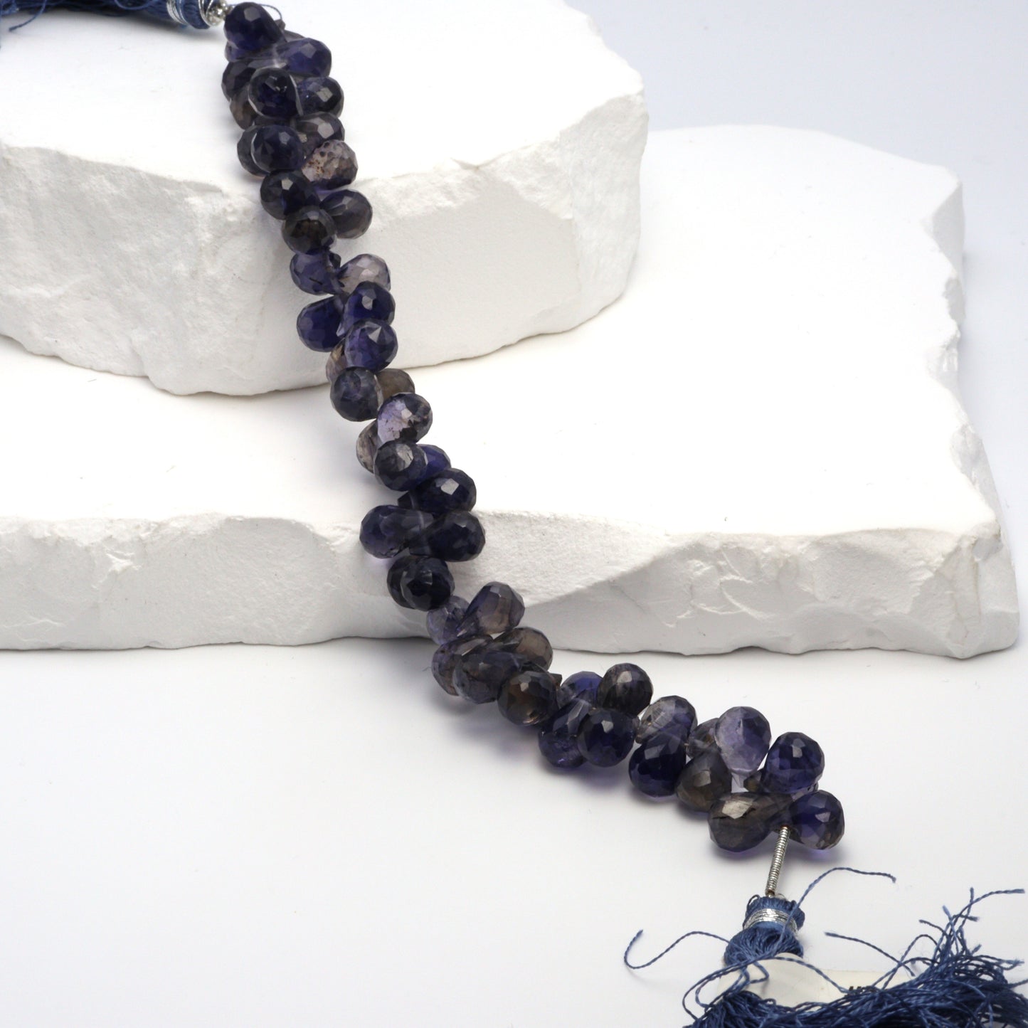 Blue Iolite 9x6mm Faceted Teardrop Briolettes