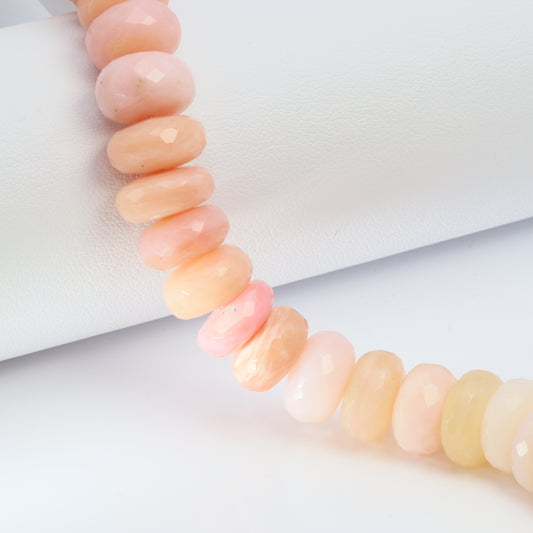 Ombre Pink Opal 11mm Faceted Rondelles
