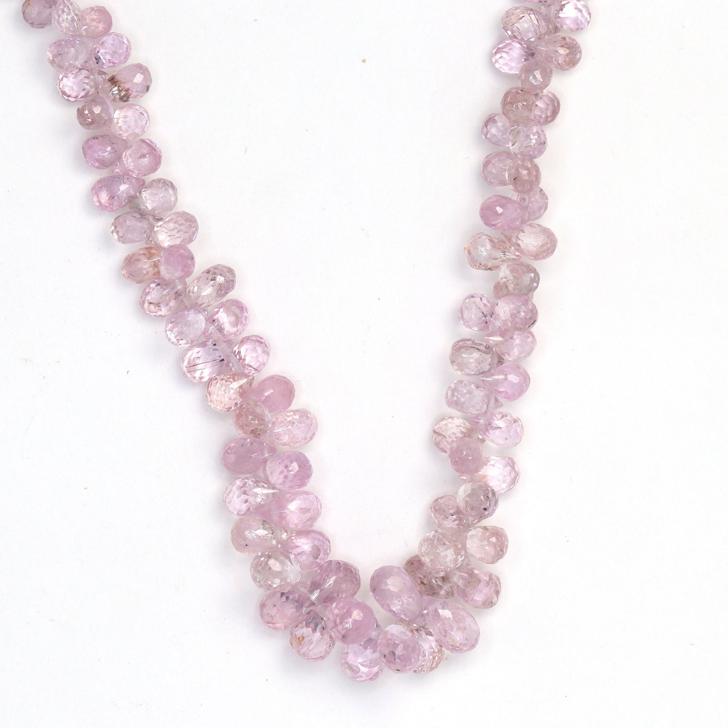 Light Pink Sapphire 4x2mm - 6x4mm Faceted Teardrop Briolettes Bead Strand