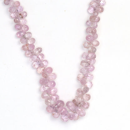 Light Pink Sapphire 4x2mm - 6x4mm Faceted Teardrop Briolettes Bead Strand